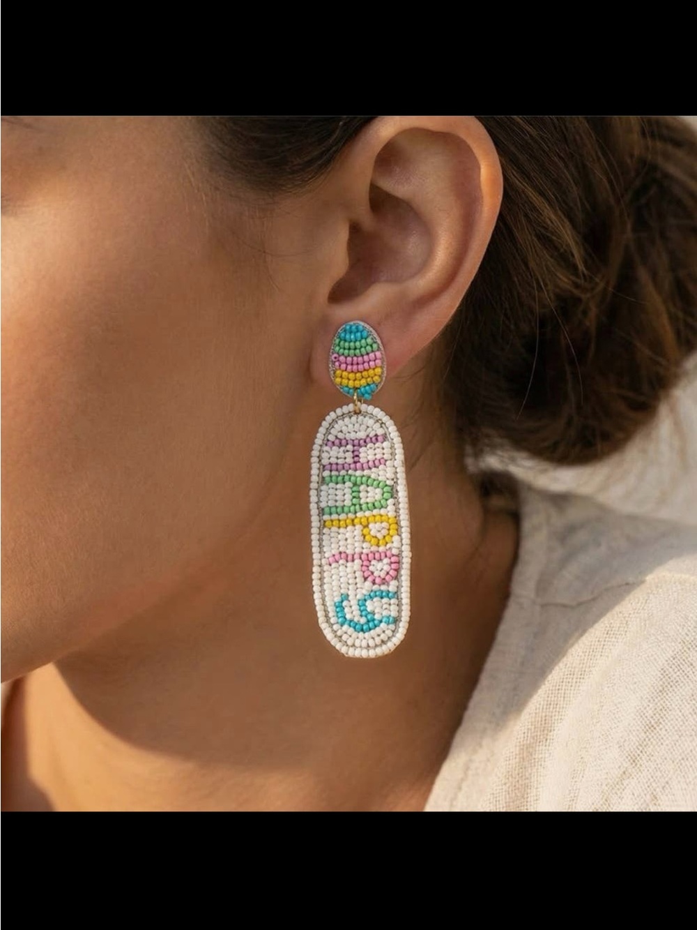 Seed bead easter ๐ฃ earrings - Picture 2 of 3
